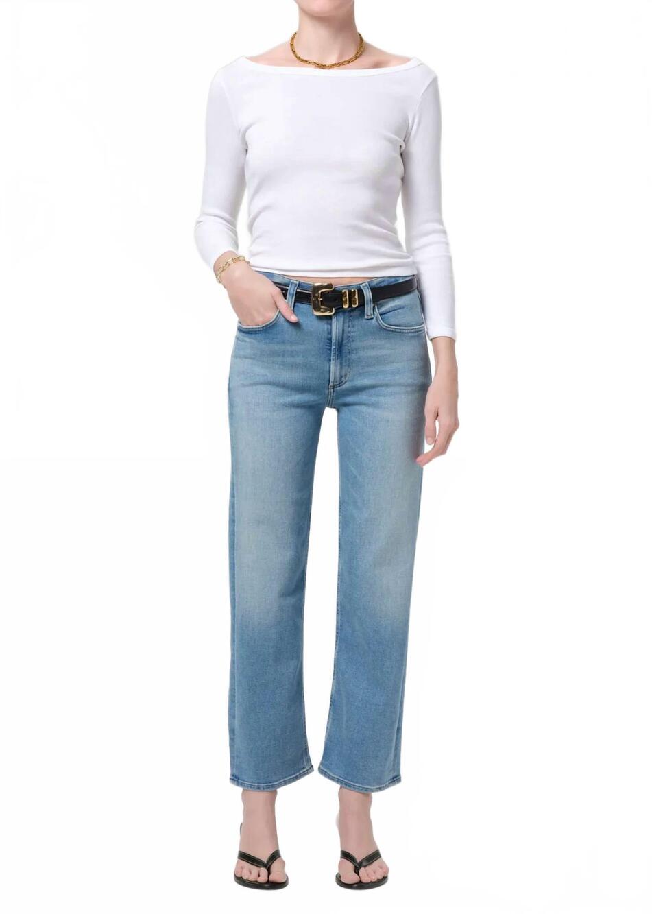 NEW CITIZENS OF HUMANITY palma straight clean hem jeans in luella